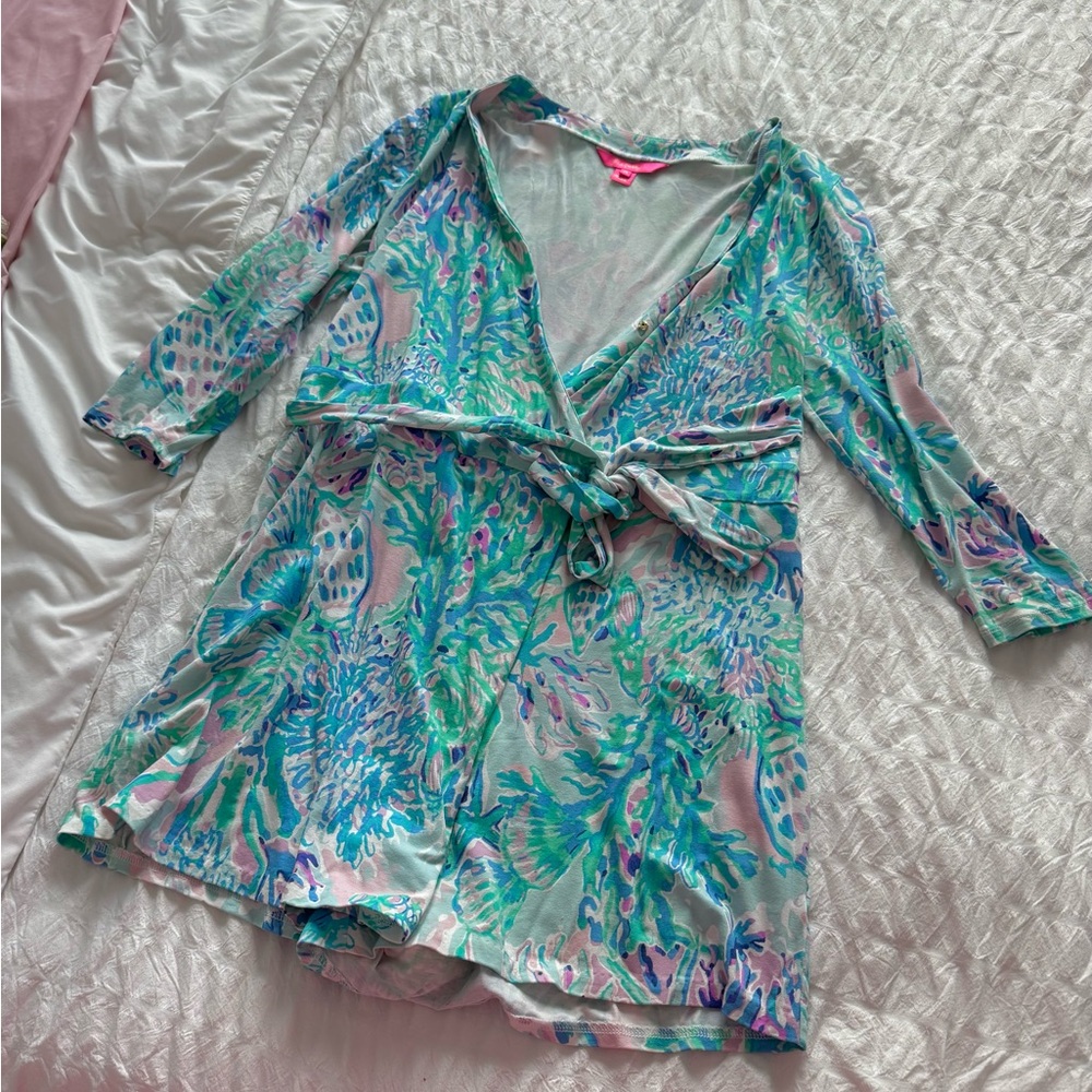 Lilly Pulitzer Karli Wrap Romper Craysea